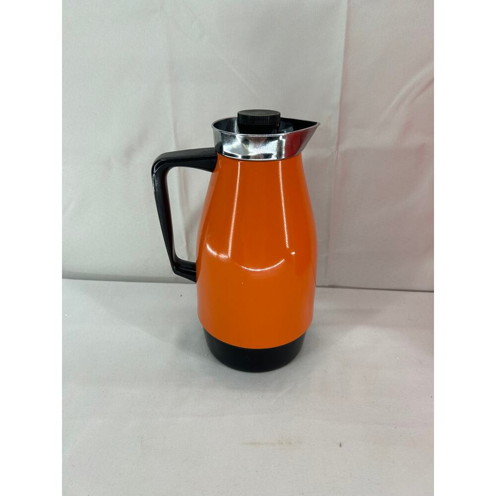 Vintage 1970s Bright Orange Aluminum Thermos Jug Japan